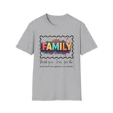Family Unisex T-Shirt 'Thank you, Jesus, for the faith that strengthens our bonds'