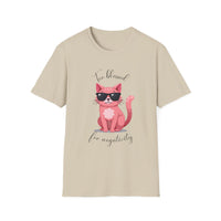 Cool Cartoon Cat T-Shirt - Too Blessed for Negativity