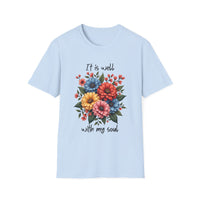Floral Inspirational T-Shirt - It Is Well With My Soul