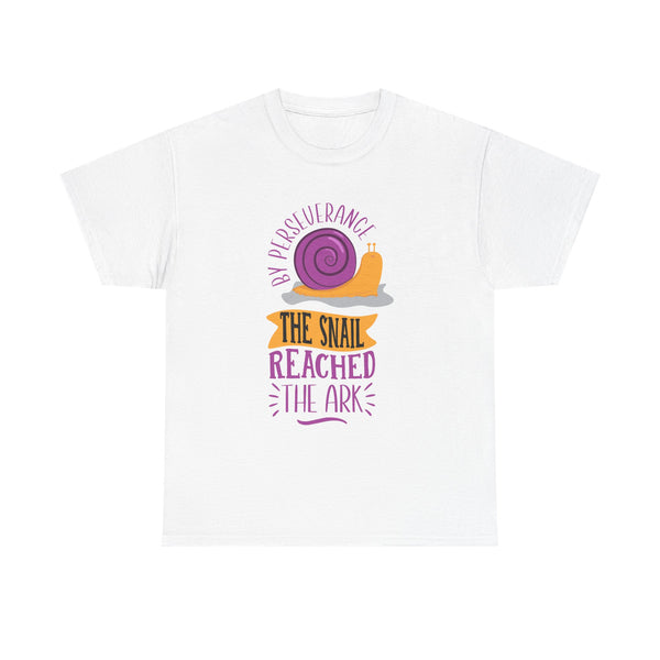 Snail Graphic Tee - By Perseverance the Snail Reached the Ark