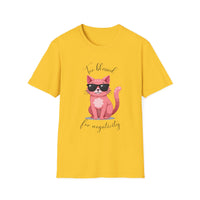 Cool Cartoon Cat T-Shirt - Too Blessed for Negativity
