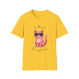 Cool Cartoon Cat T-Shirt - Too Blessed for Negativity