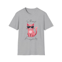 Cool Cartoon Cat T-Shirt - Too Blessed for Negativity