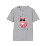 Cool Cartoon Cat T-Shirt - Too Blessed for Negativity