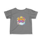 Infant Tee — "Protected & Loved" Cute Christian Baby Shirt (Cross, Pastel Animals)