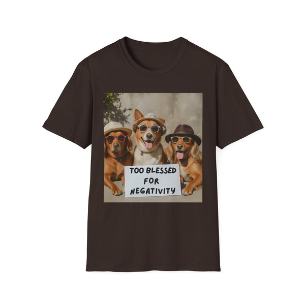 Dogs with Sunglasses and Hats, 'Too blessed for negativity'