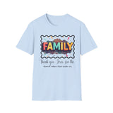 Copy of Colorful Family T-Shirt 'Thank you, Jesus, for shared values that unite us'
