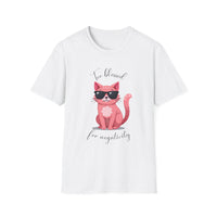 Cool Cartoon Cat T-Shirt - Too Blessed for Negativity