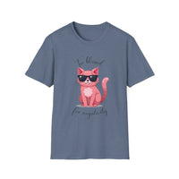 Cool Cartoon Cat T-Shirt - Too Blessed for Negativity