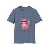 Cool Cartoon Cat T-Shirt - Too Blessed for Negativity
