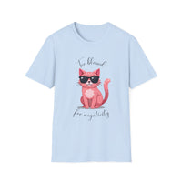Cool Cartoon Cat T-Shirt - Too Blessed for Negativity