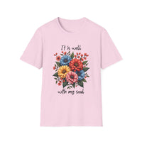 Floral Inspirational T-Shirt - It Is Well With My Soul
