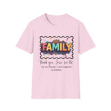 Family T-shirt 'Thank you, Jesus for the way our family works together as a team'