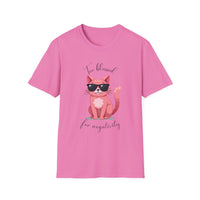 Cool Cartoon Cat T-Shirt - Too Blessed for Negativity