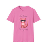 Cool Cartoon Cat T-Shirt - Too Blessed for Negativity