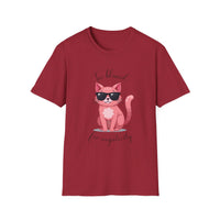 Cool Cartoon Cat T-Shirt - Too Blessed for Negativity
