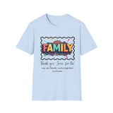 Family T-shirt 'Thank you, Jesus for the way our family works together as a team'