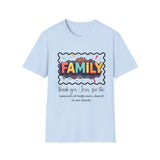 Colorful  Family T-Shirt 'Thank you, Jesus, for the moments of forgiveness shared in our family'