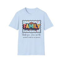 Family  T-shirt 'Thank you Jesus for the sacrifices made by my parents'
