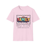 Colorful Family T-Shirt 'Thank you, Jesus, for traditions that keep us close'