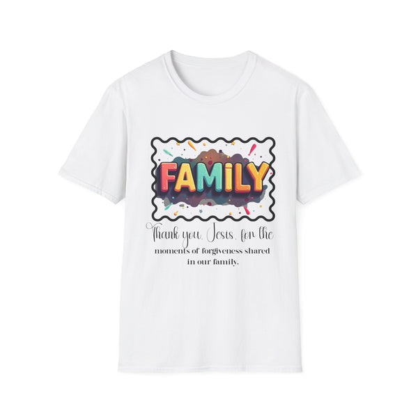 Colorful  Family T-Shirt 'Thank you, Jesus, for the moments of forgiveness shared in our family'