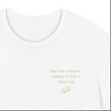 She Has Seen Too Many Answered Prayers | Christian Women's T-Shirt | Faith-Based Graphic Tee | Psalms 34:4